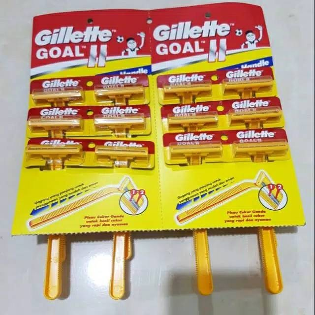 pencukur kumis jenggot Gillette Warna Kuning-alat cukur silet gilette goal kuning