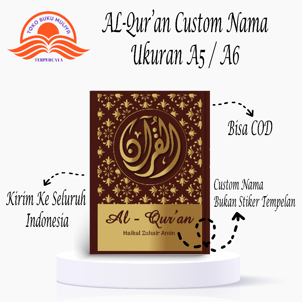 MQ-12 | Alquran Custom Nama | Al-Quran Ukuran A5 / A6 Terjemahan Perkata | Rasm Utsmani | COD