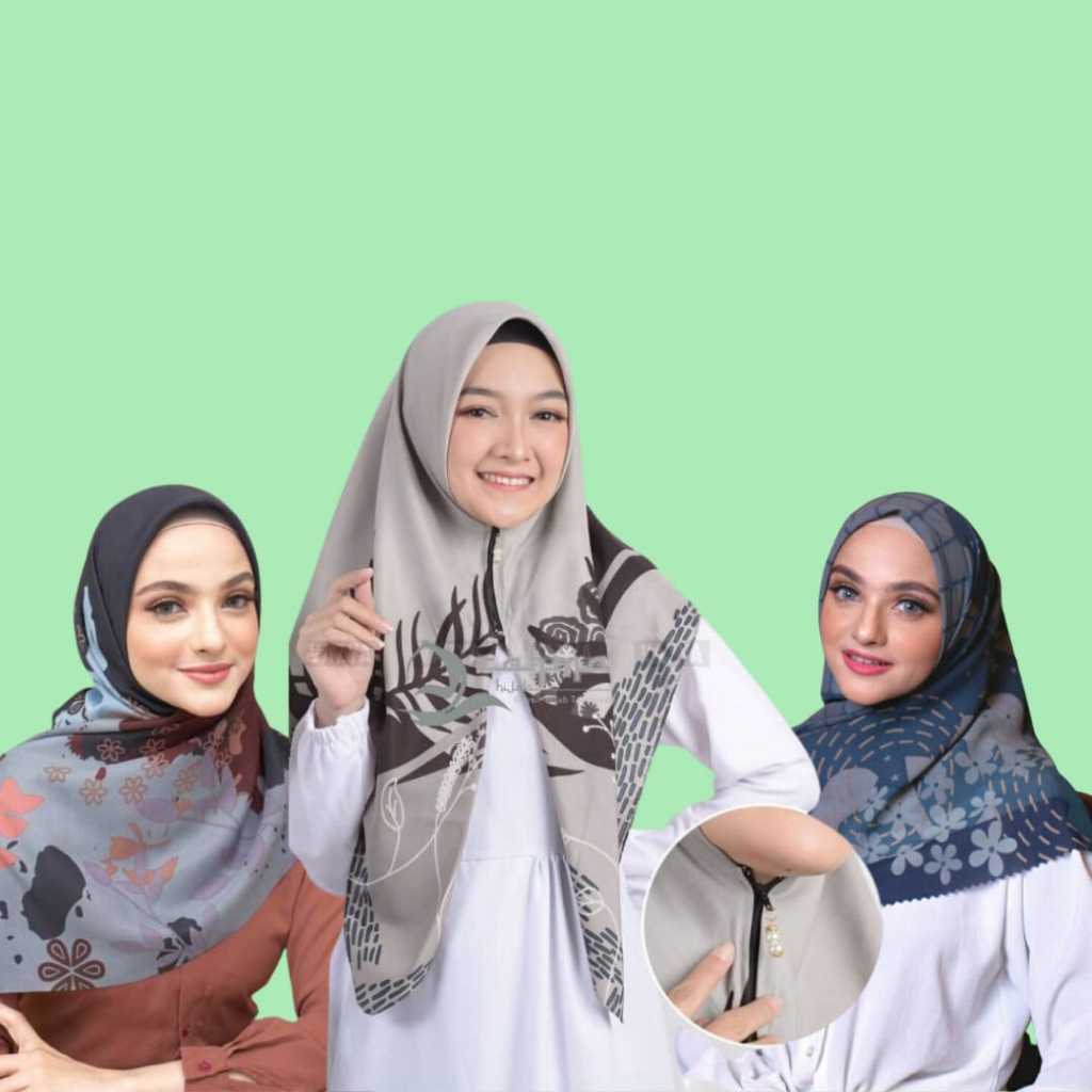 hijab zipper motif azara premium hijab motif Zipper Resleting 5
