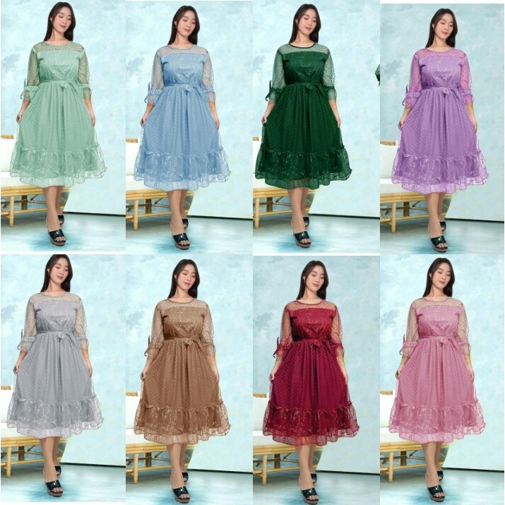 Dress Windy Matt Tile Mutiara Mix Velvet