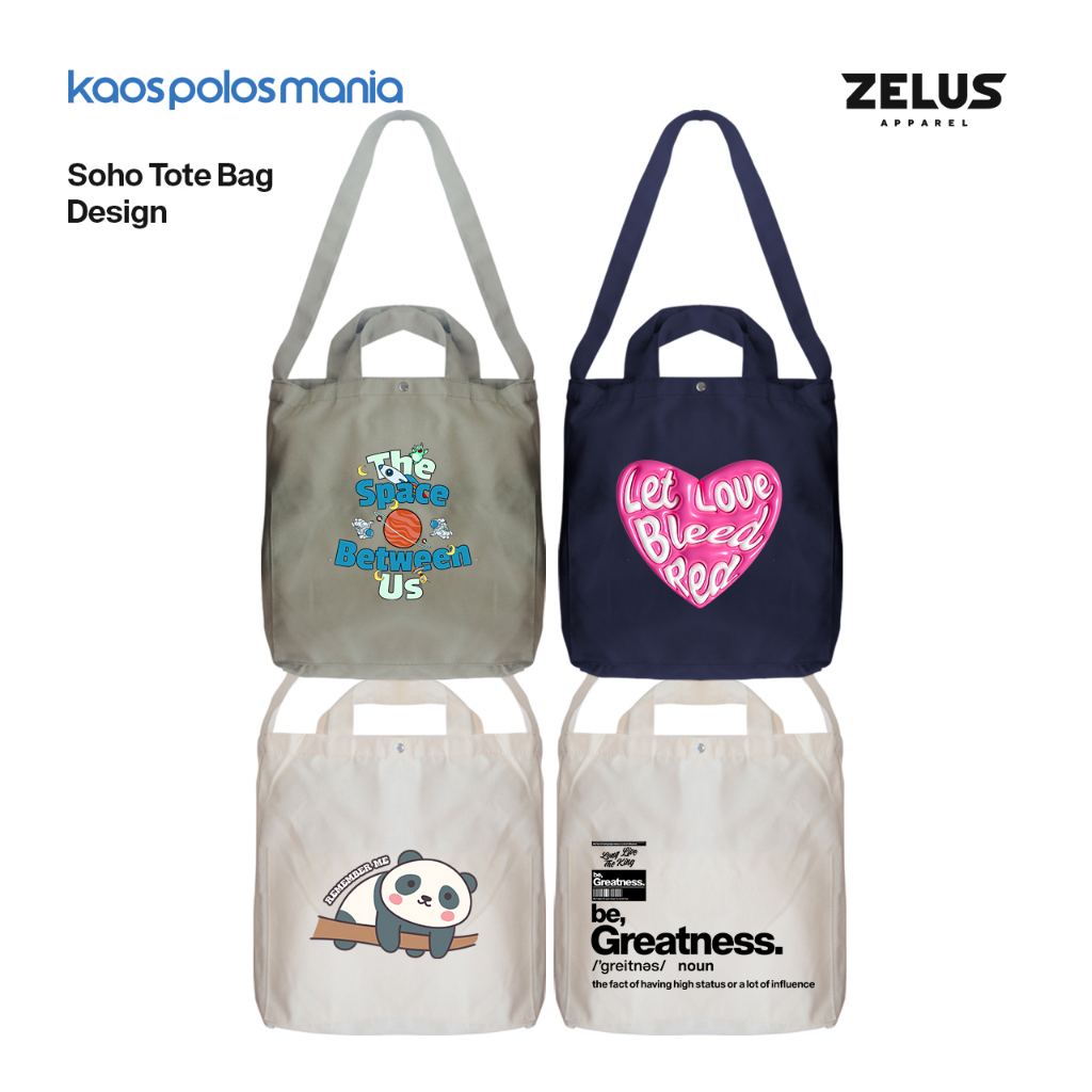 Soho Tote Bag Design Bahan Cotton Canvas Premium