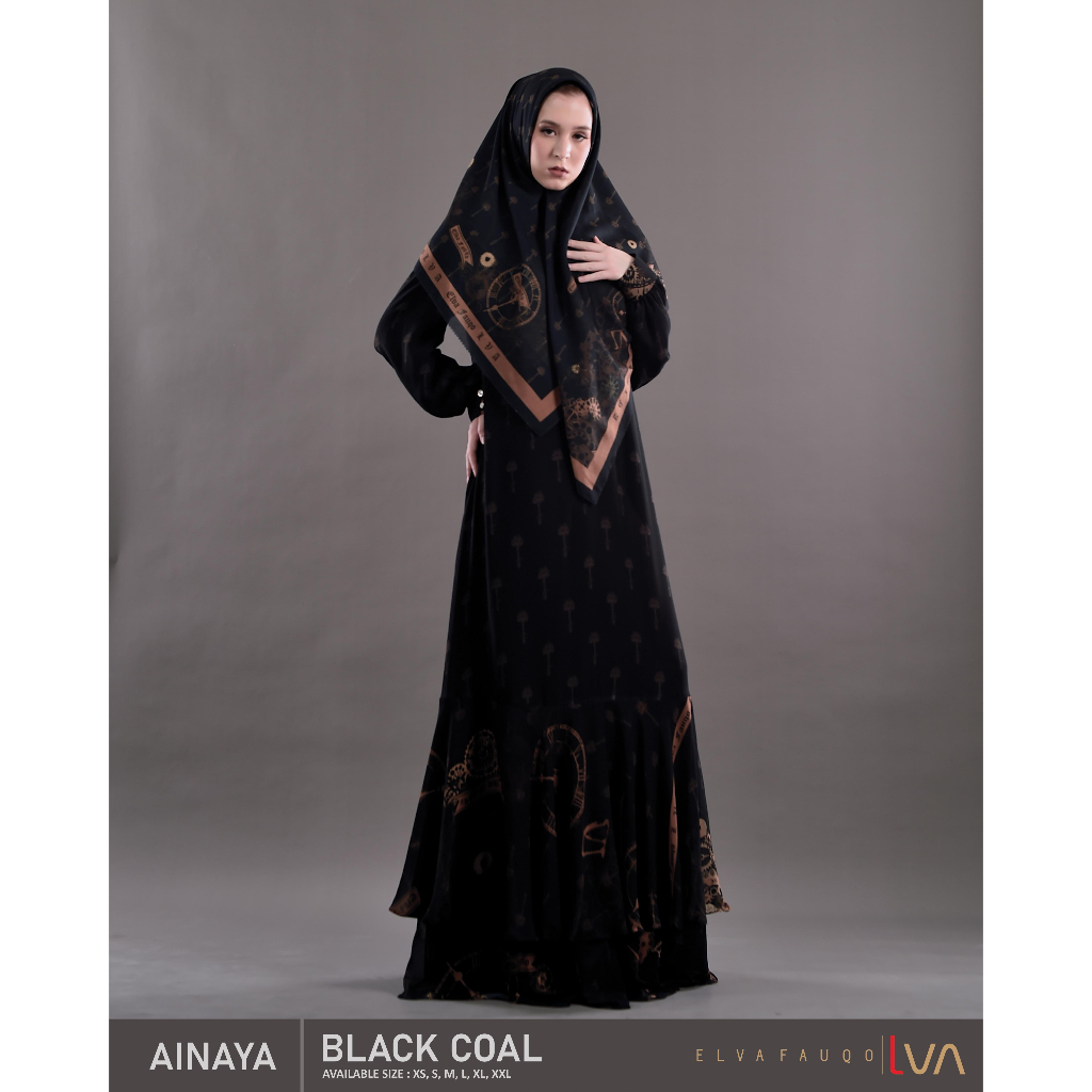 GAMIS SET KHIMAR SYARI DAN KHIMAR AINAYA BY LVA ELFA FAUQO ORIGINAL KEKINIAN MODERN TRENDY ELEGANT M
