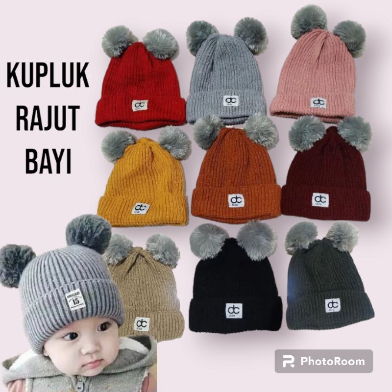 TOPI KUPLUK RAJUT BAYI ANAK LAKI-LAKI CEWEK USIA 0-1 TAHUN LUCU