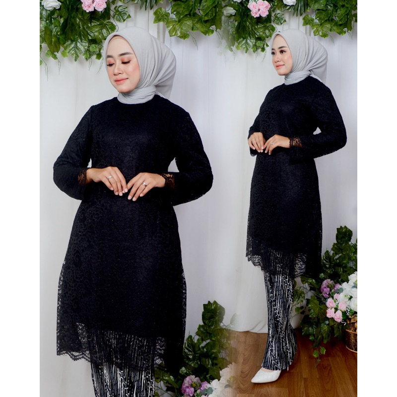 Ghazza Kebaya - Setelan kebaya tunik brokat modern jumbo / Tunik Brukat modern / kebaya wisuda moder