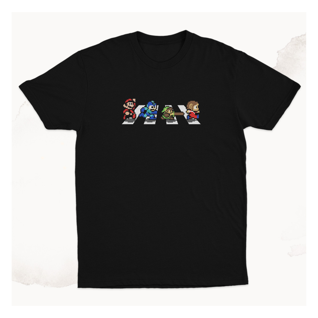 Kaos 8 bit Game Road Mario Bros Rockman Zelda