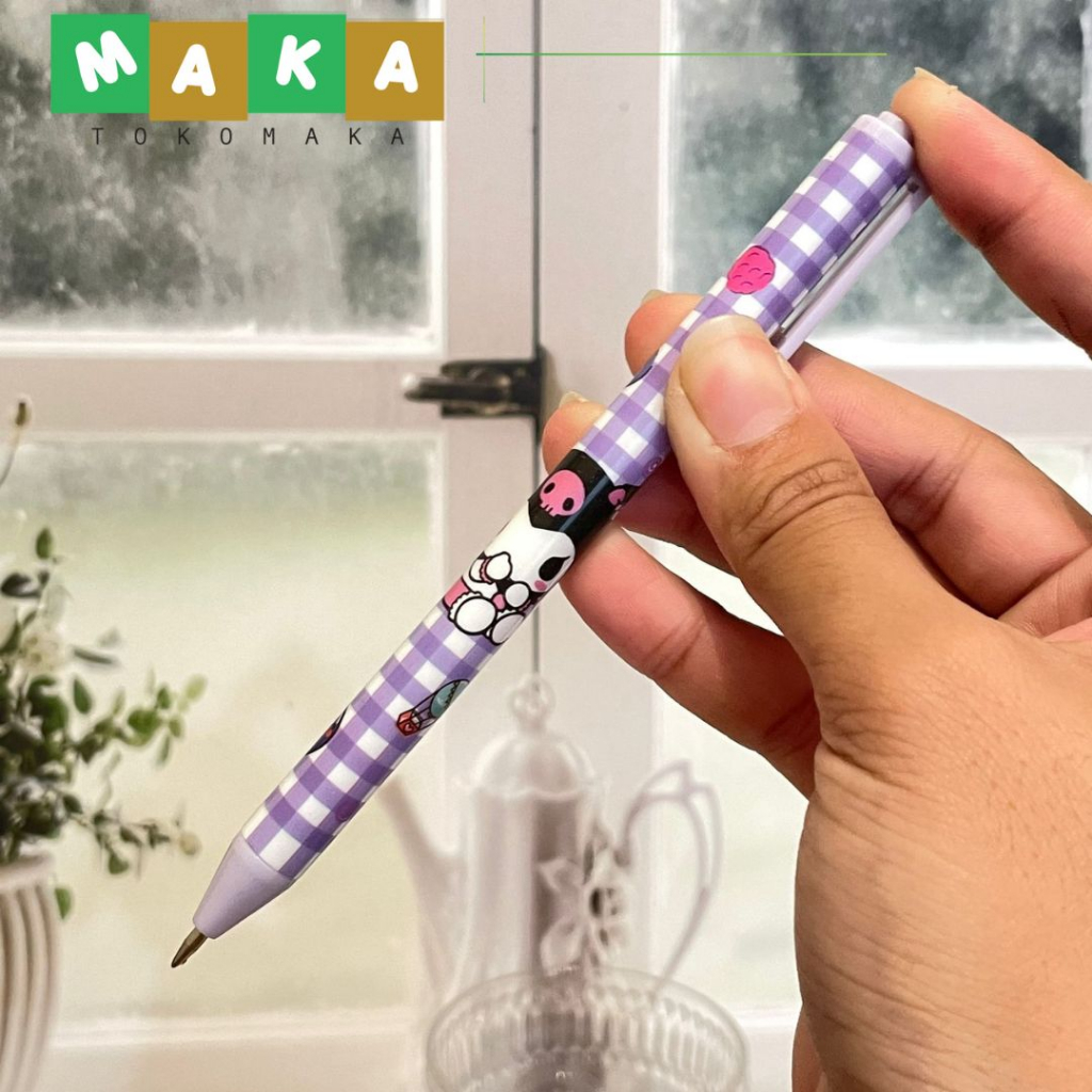 

pulpen cetek sanrio pen mekanik kuromi pena bolpen gel melody perlengkapan sekolah alat tulis kantor