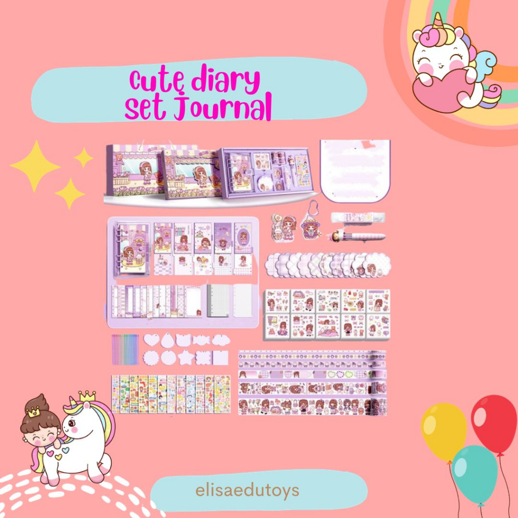 

cute diary set djournal book jurnalling book buku diary anak