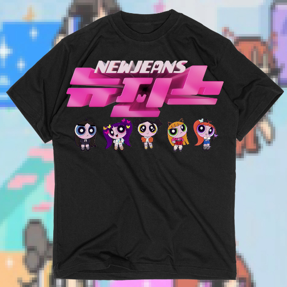 T-shirt kaos NewJeans X PowerPuff