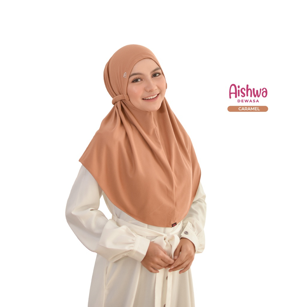 Azkia Hijab - Daily Hijab Aishwa Dewasa (SIZE XS,Kaos PE),Hijab Dewasa Tali Belakang Azkia,Hijab Ins
