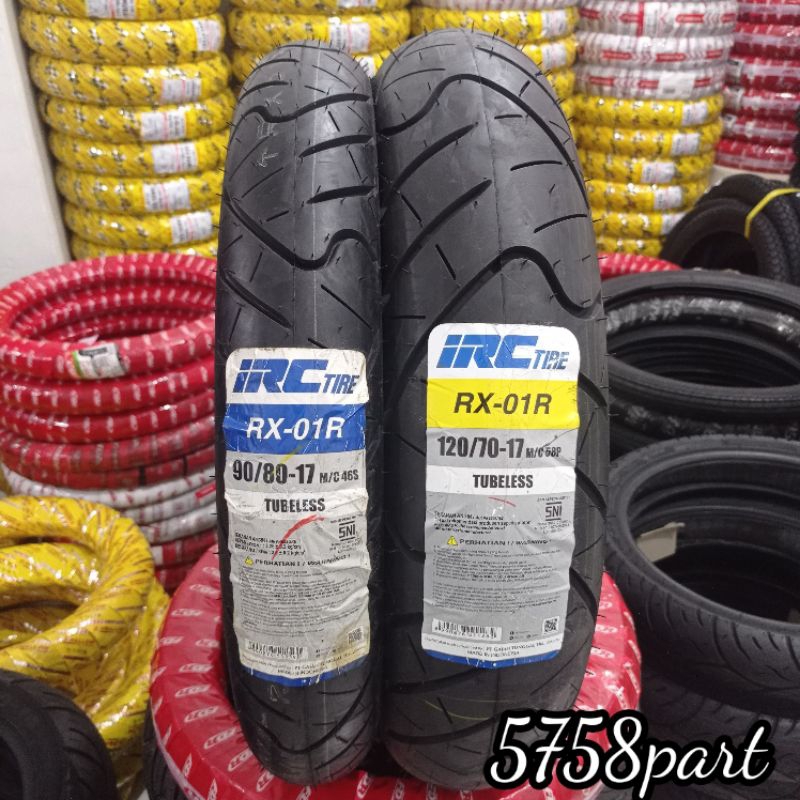 BAN TUBLES 90/80-17, 120/70-17 IRC RX-01R TUBLESS Original Supra gtr 150, vixion new