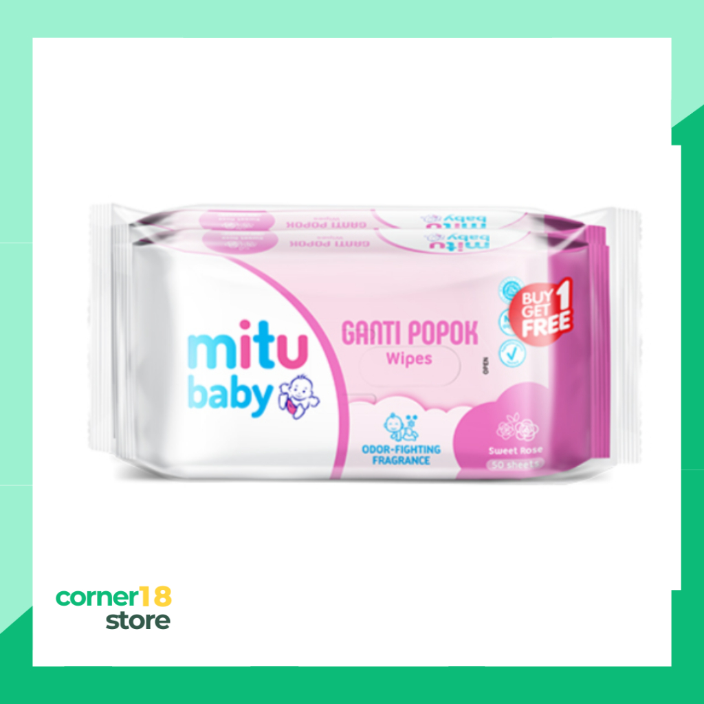 Mitu Baby Tisu Basah Pink Sweet Rose 2 x 50 pcs