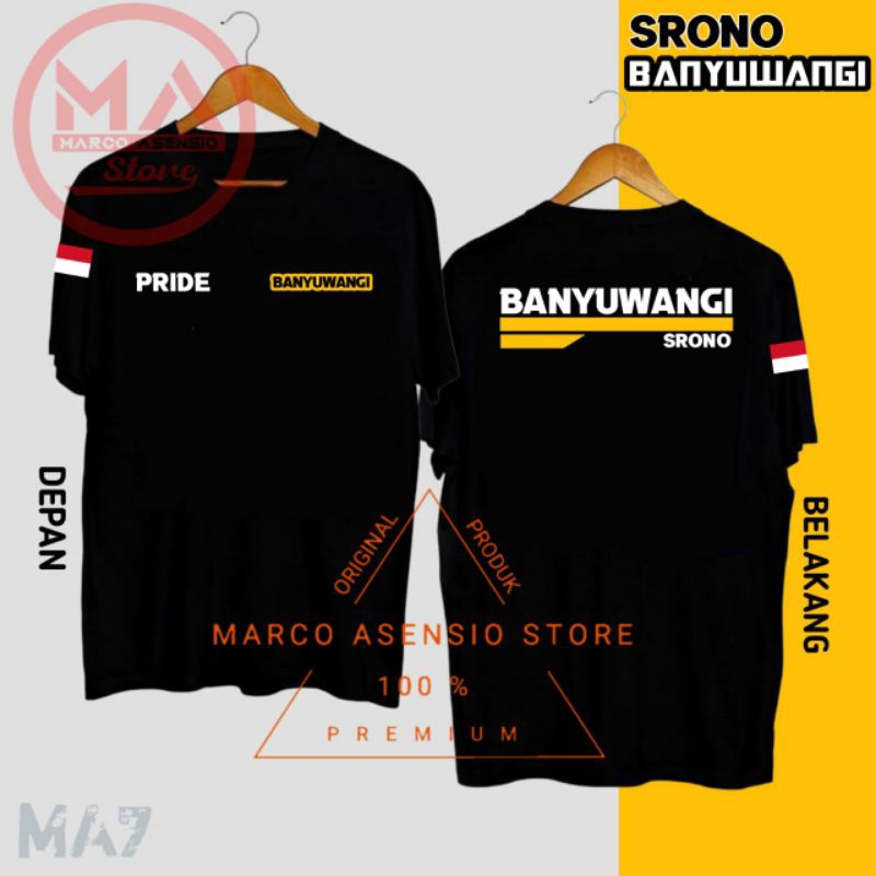 T-SHIRT KAOS HITAM PREMIUM DESAIN TULISAN PRIDE BANYUWANGI | SRONO TEGALDLIMO TEGALSARI WONGSOREJO B