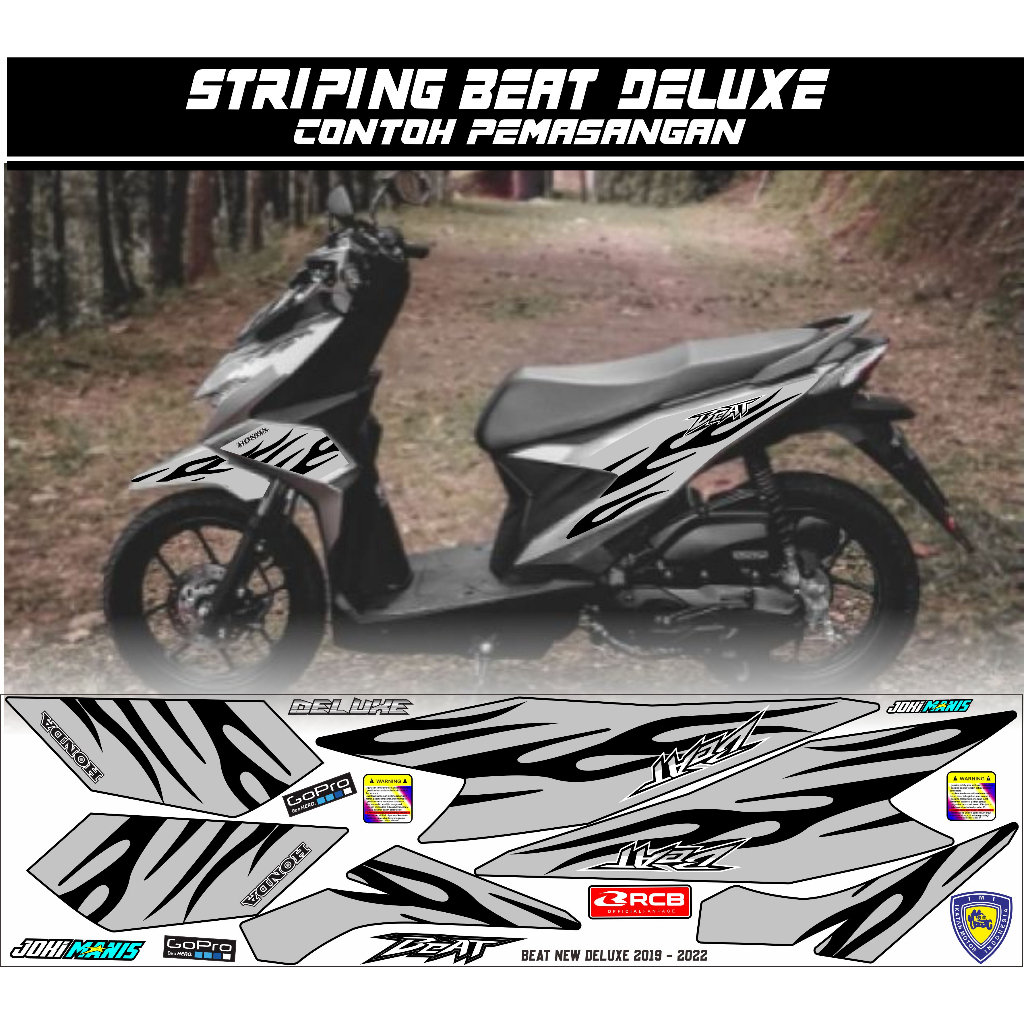 STRIPING BEAT DELUXE VARIASI MOTIP API