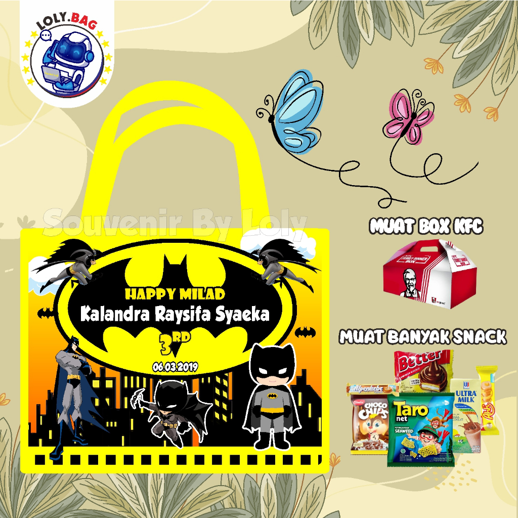 

TAS ULANG TAHUN TERLARIS TEMA BATMAN / GOODIE BAG ULTAH