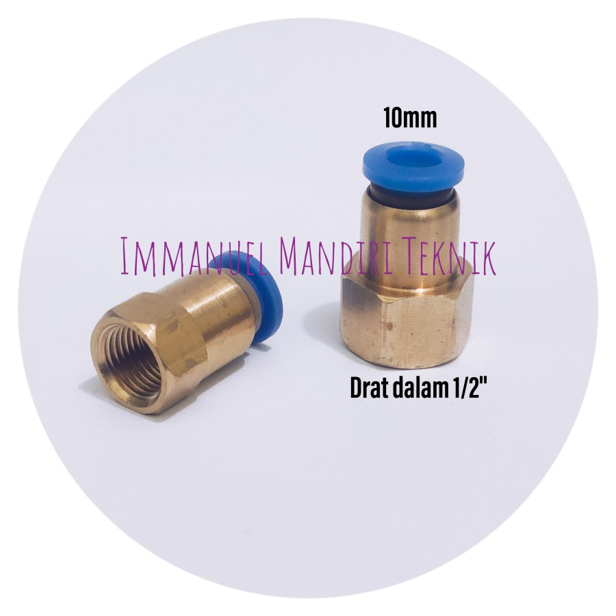 Nepel drat dalam 1/2 x 10mm pneumatic / Female connector 1/2 x 10mm