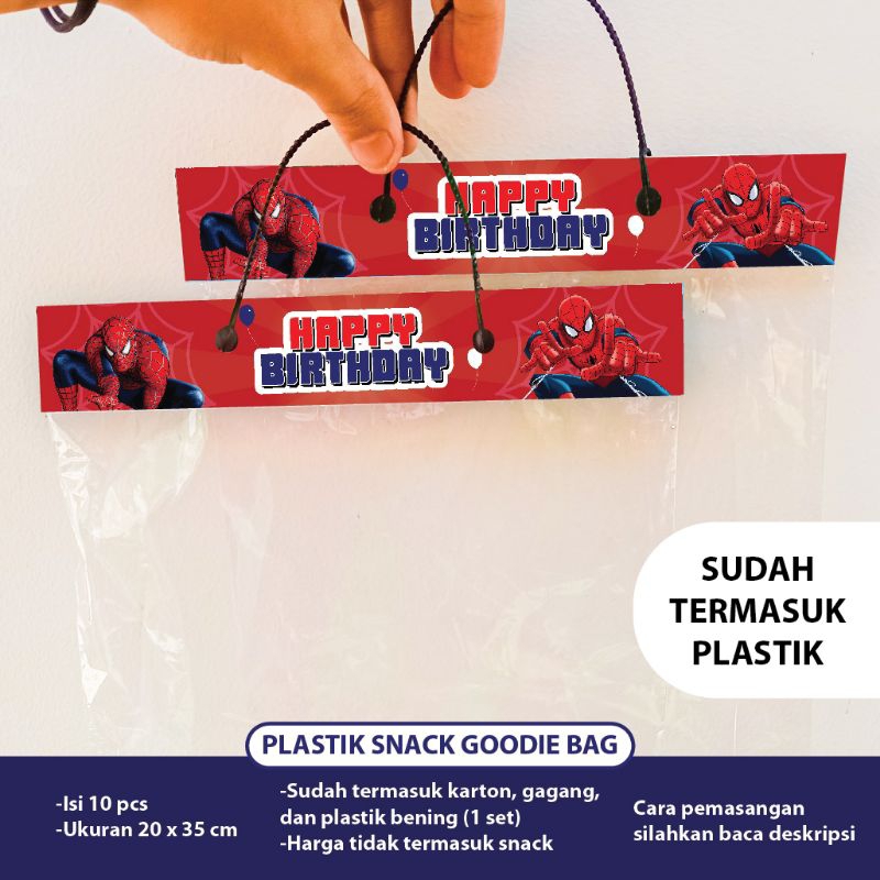 

PLASTIK SNACK SPIDERMAN GOODIE BAG ULANG TAHUN MARVEL AVENGERS DEKORASI ULTAH HAPPY BIRTHDAY TAS BINGKISAN