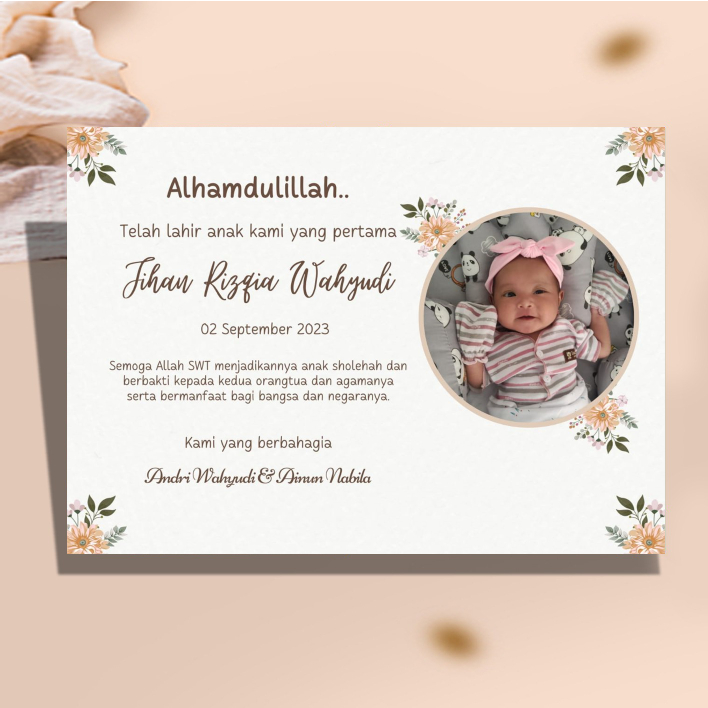 

cetak Kartu / Setiker Kartu label Tasyakuran Aqiqoh, Kelahiran anak, khitanan dan lain