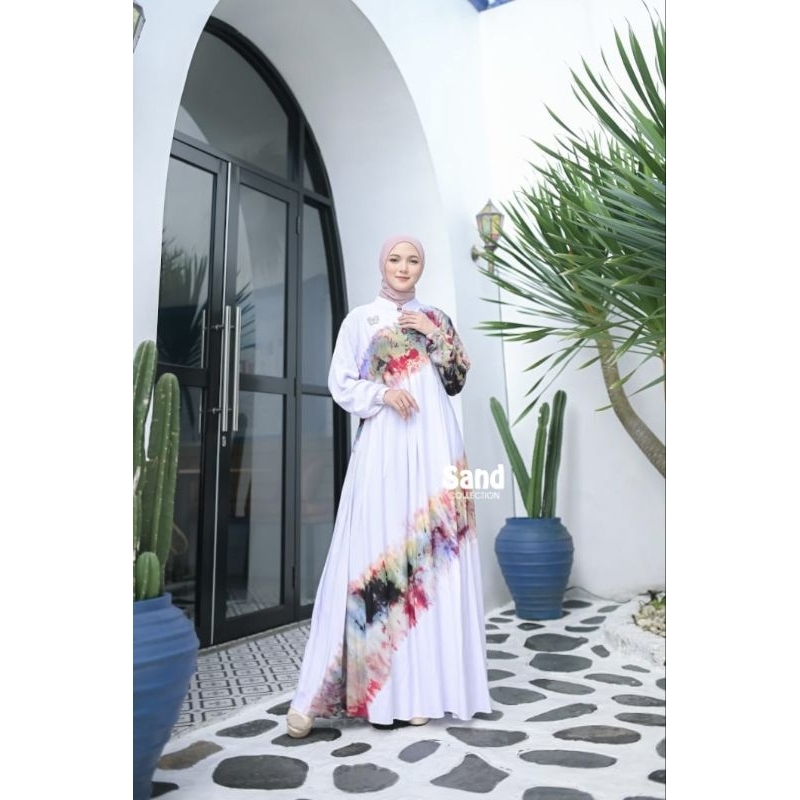 Gamis Twill Ori Putih Gradasi
