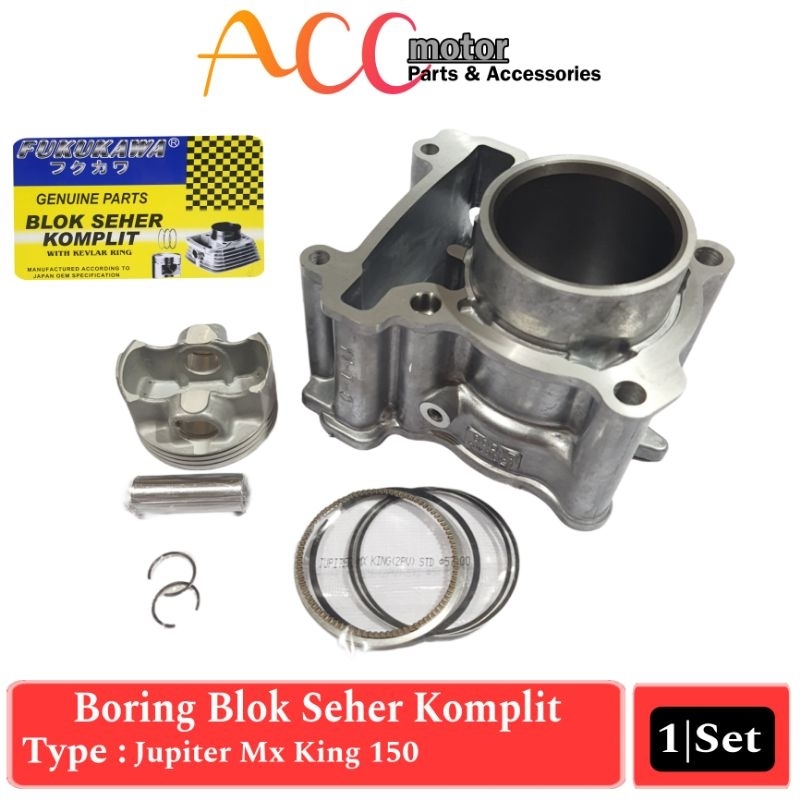 BORING BLOK SEHER KIT KOMPLIT JUPITER MX KING 150 FUKUKAWA GENUINE PARTS