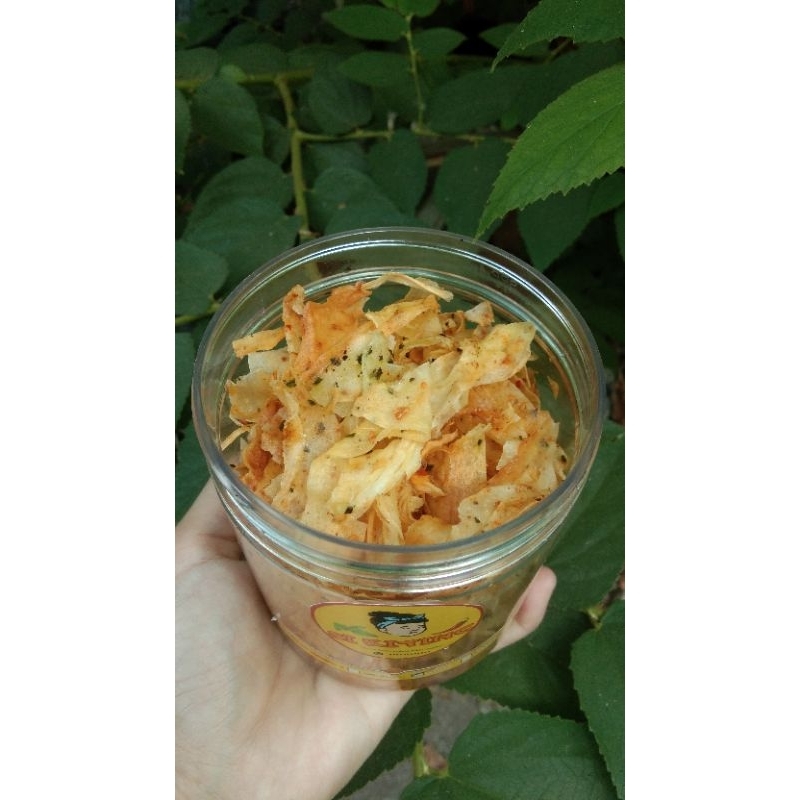 

keripik singkong renyah pedas daun jeruk
