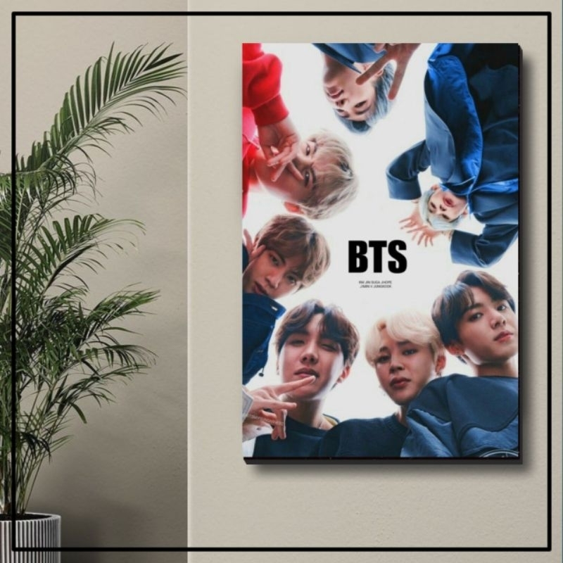 Hiasan dinding poster kayu kpop bts 30x45cm pajangan wall decor poster jumbo bts kpop