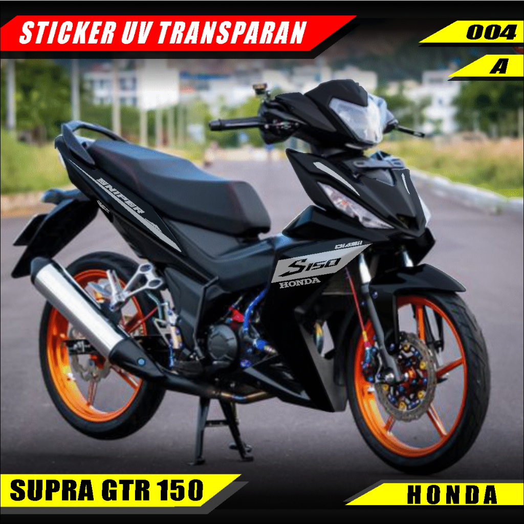 STRIPING TRANSPARAN UV HONDA SUPRA GTR 150 DESAIN SIMPEL VARIASI LIST MOTOR GPC 004