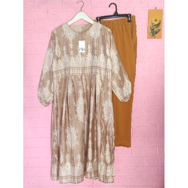 SETELAN CELANA LONG TUNIK SETCEL ZARA PREMIUM