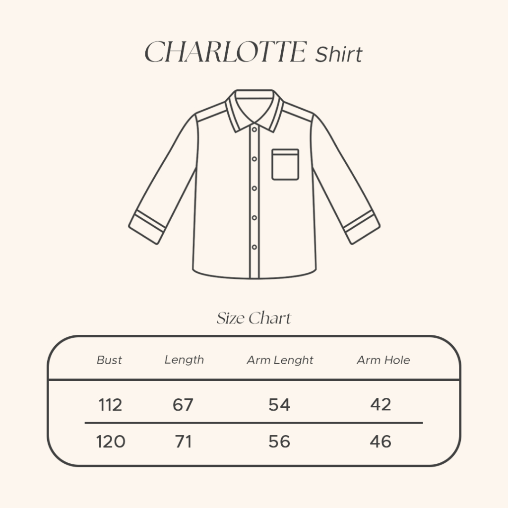 Charlotte shirt by alia clothing atasan kemeja wanita polos dan garis salur lengan serut