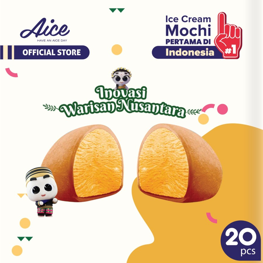 Paket Aice Ice Cream Mochi Milk Tea Es Krim (isi 20 pcs)