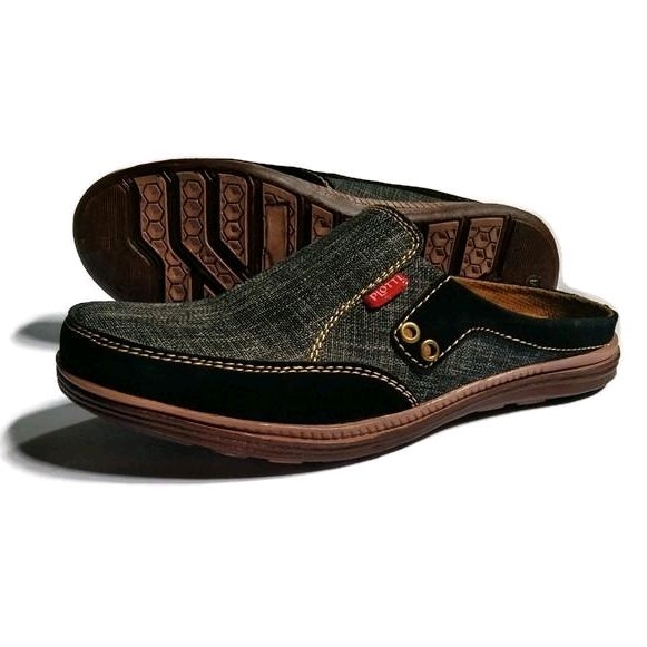 Sepatu selop casual pria + sol dijahit