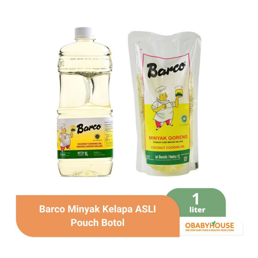 Barco Minyak Kelapa ASLI Pouch Botol 1 Liter