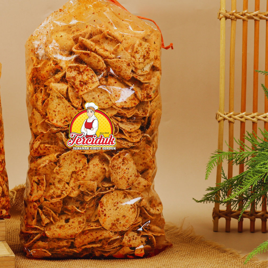 

RK01 TERCIDUK - KERIPIK BASRENG BULAT BUMBU PEDAS DAUN JERUK 500G