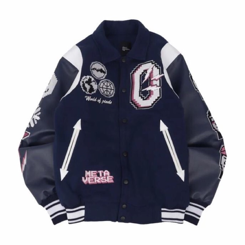 OTHERBRANDS - VARSITY JACKET METAVERSE NAVY