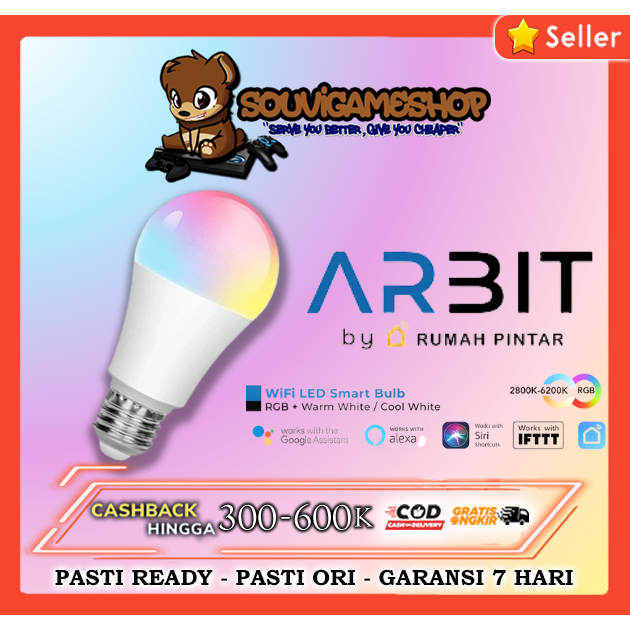 ARBIT - Smart Home Wifi LED Bulb 9W RGB + WW/CW TUYA