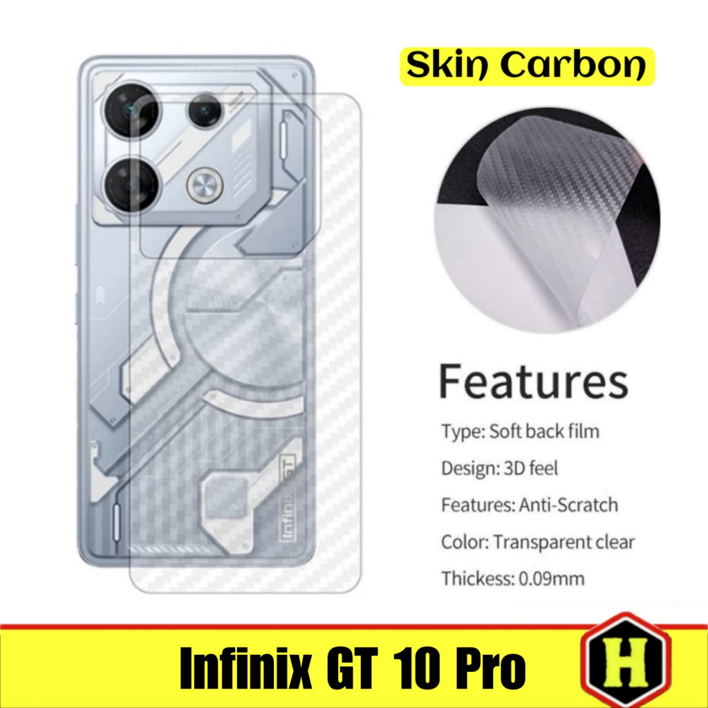 New Garskin Carbon For INFINIX GT 10 PRO Premium Skin Carbon Pelindung Body Belakang Handphone - HOHA ACC