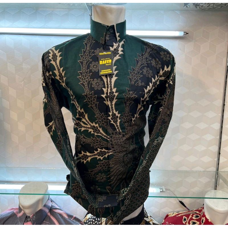 MURAI HIJAU BOTOL kemeja batik pria