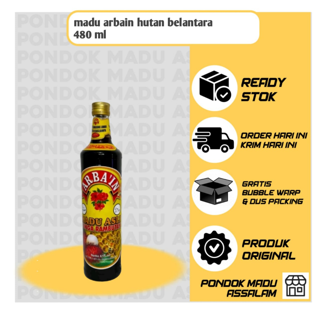

Madu Arbain Hutan Belantara 480ml- Madu Ternak terbaik
