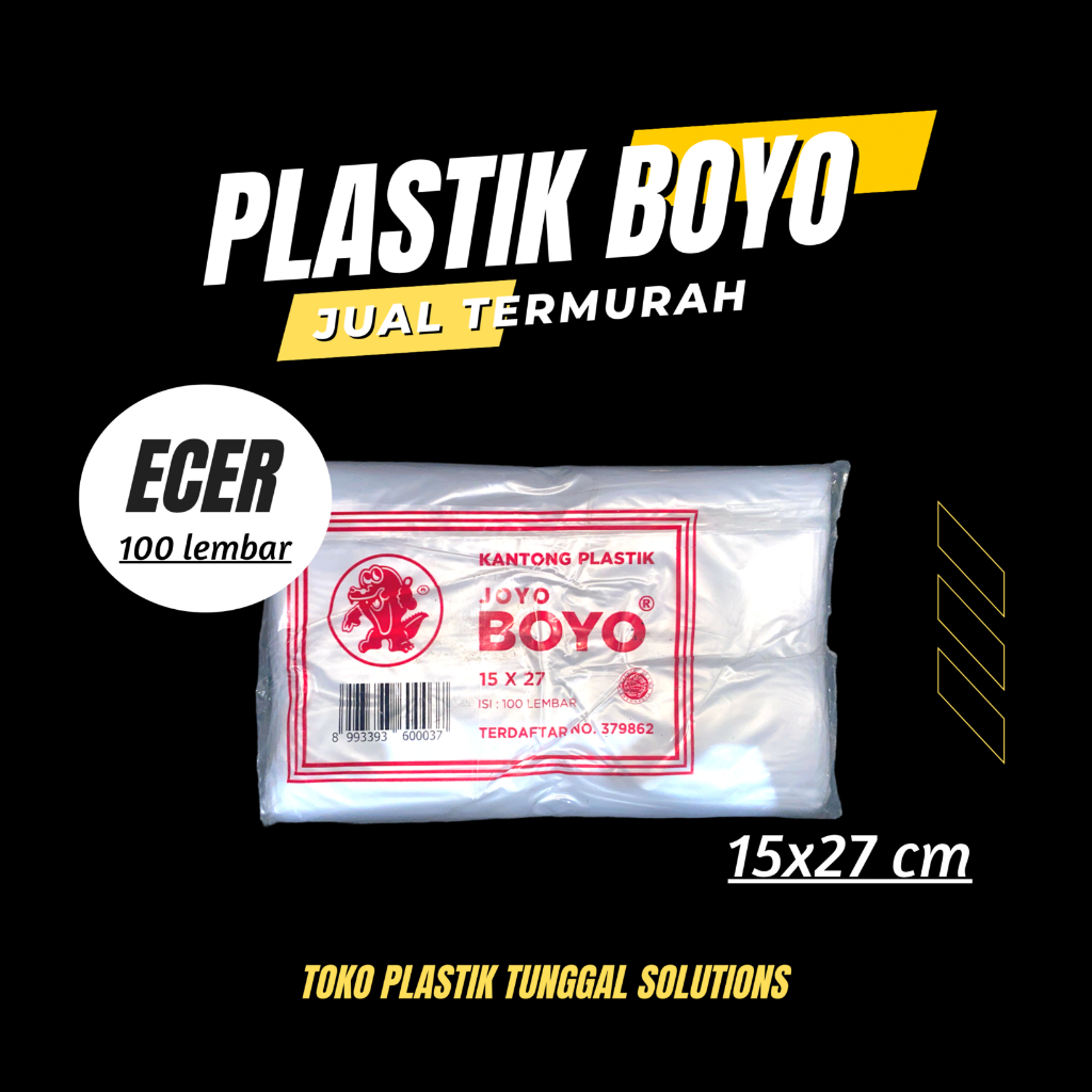 (ECER - 100 Lembar) Kantong Plastik Boyo 15x27 Plastik Joyo Boyo, plastik makanan, plastik jajan, pl