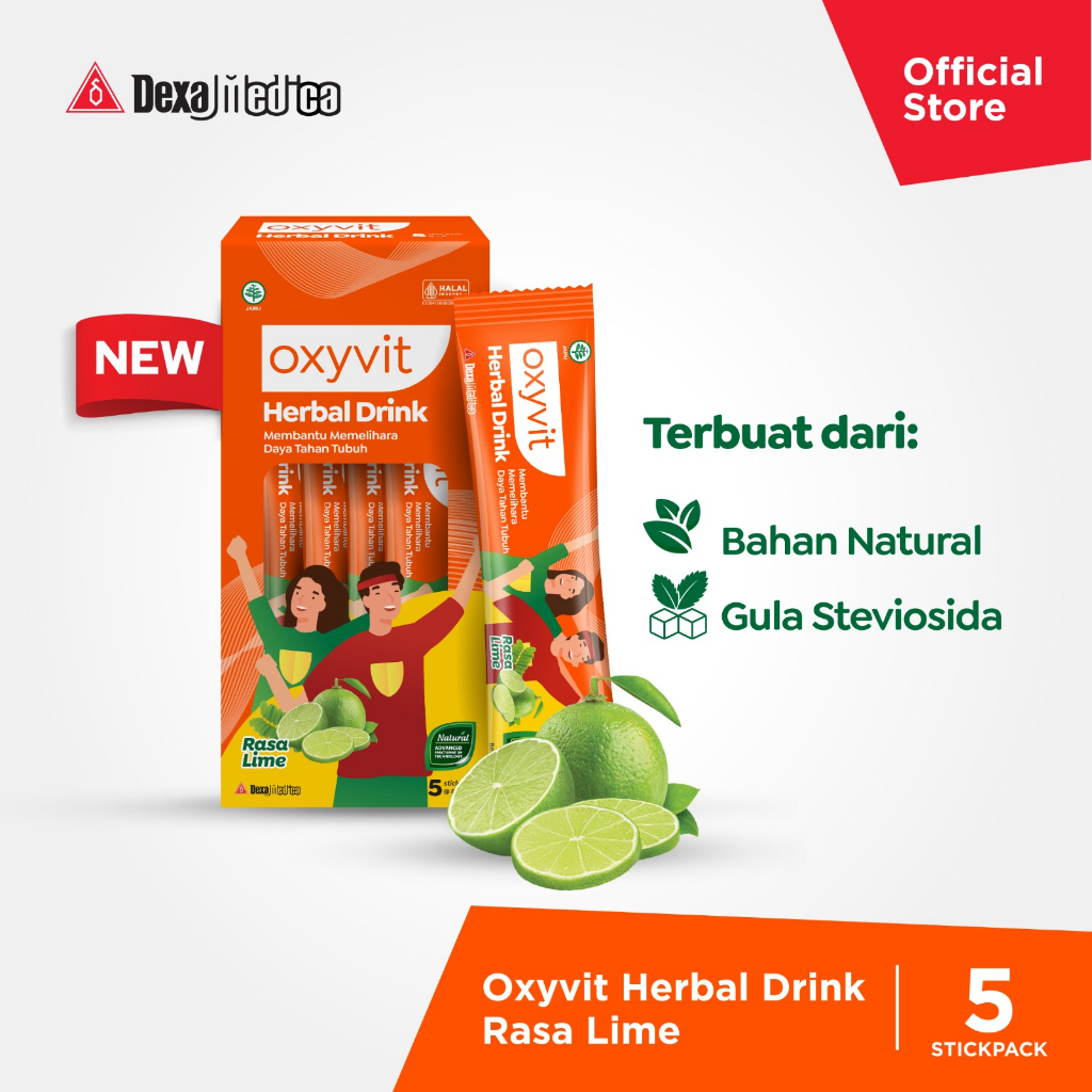 Paket Family | 2 Oxyvit Drink Rasa Lime + 2 Oxyvit Kidz Drink Rasa Orange Berry