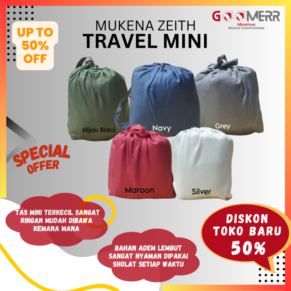 Mukena Mini Travel Terkecil Parasut Premium Terbaru Travelling