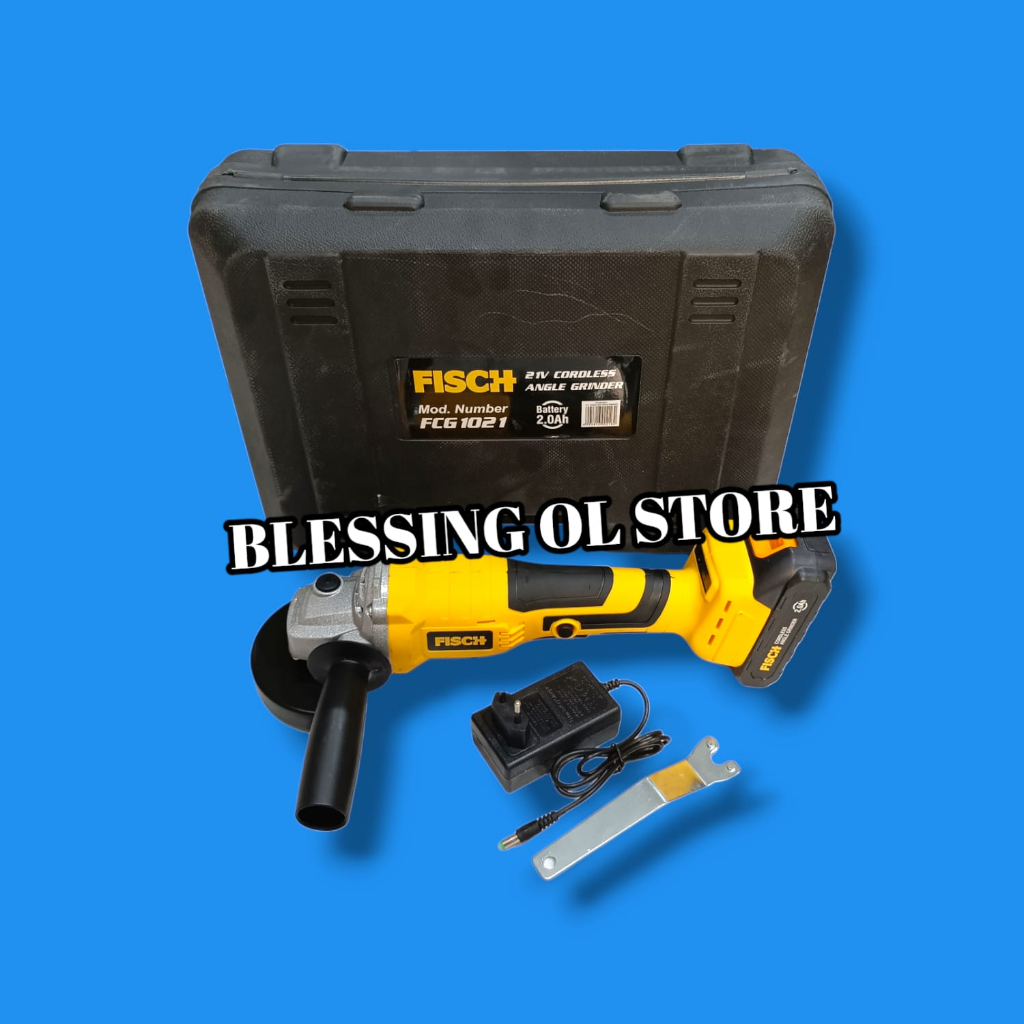 Mesin Gerinda Baterai / Fisch 21 V Cordless Angle Grinder 4"