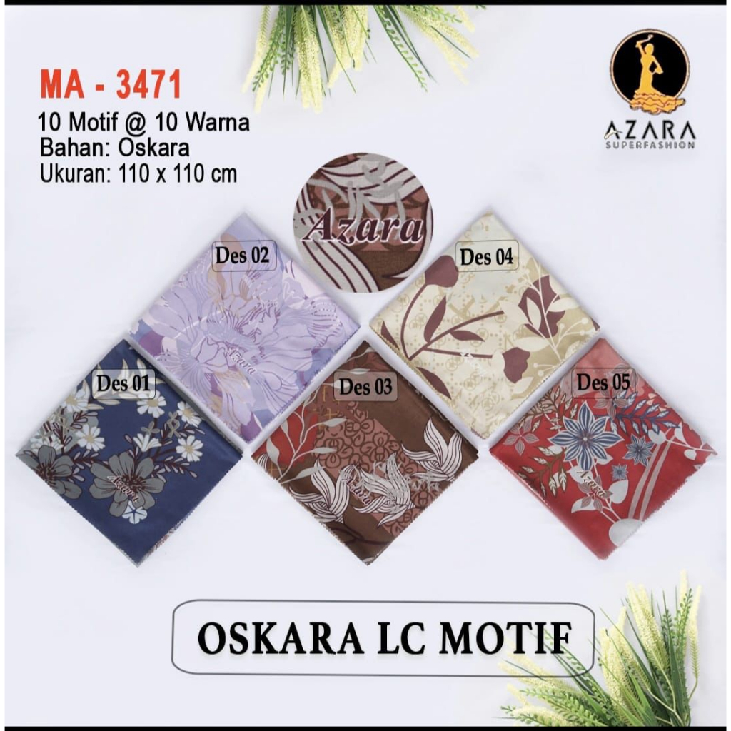 HIJAB Azara Kerudung Segi empat Oskara Voal Motif Lasercut Packing Deenay  Part 2 Uk 110x110 Umama S