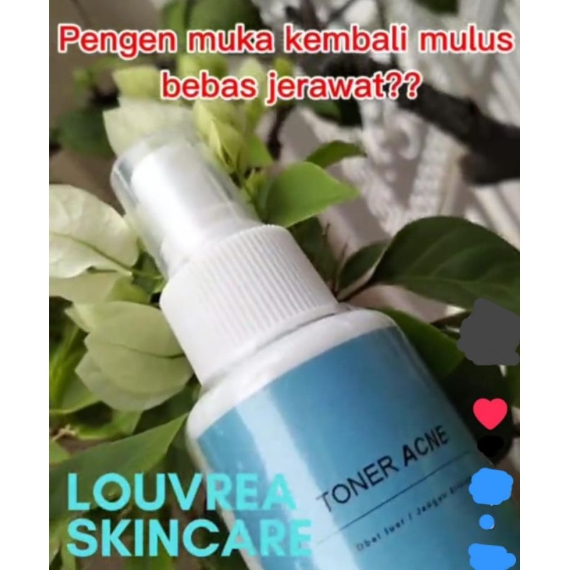 Toner acne ampuh Louvrea skincare untuk menghilangkan jerawat dan beruntusan, melembabkan dan menyei
