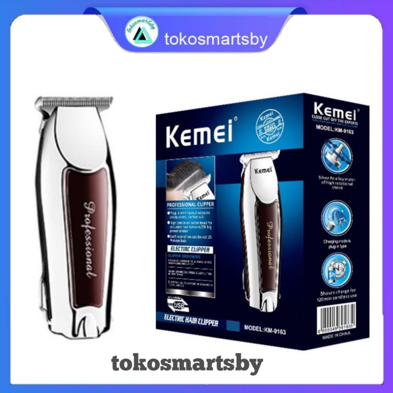 Kemei KM9163 Alat Mesin Cukur Wireless Hair Clipper Kemei KM 9163