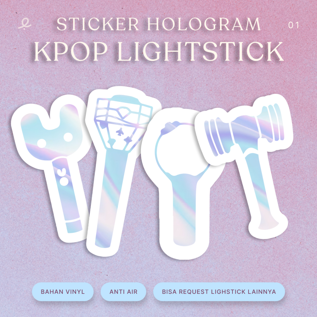

Sticker vinyl cutting Kpop lighstick hologram | Anti air | Sticker helm | Sticker balon PVC
