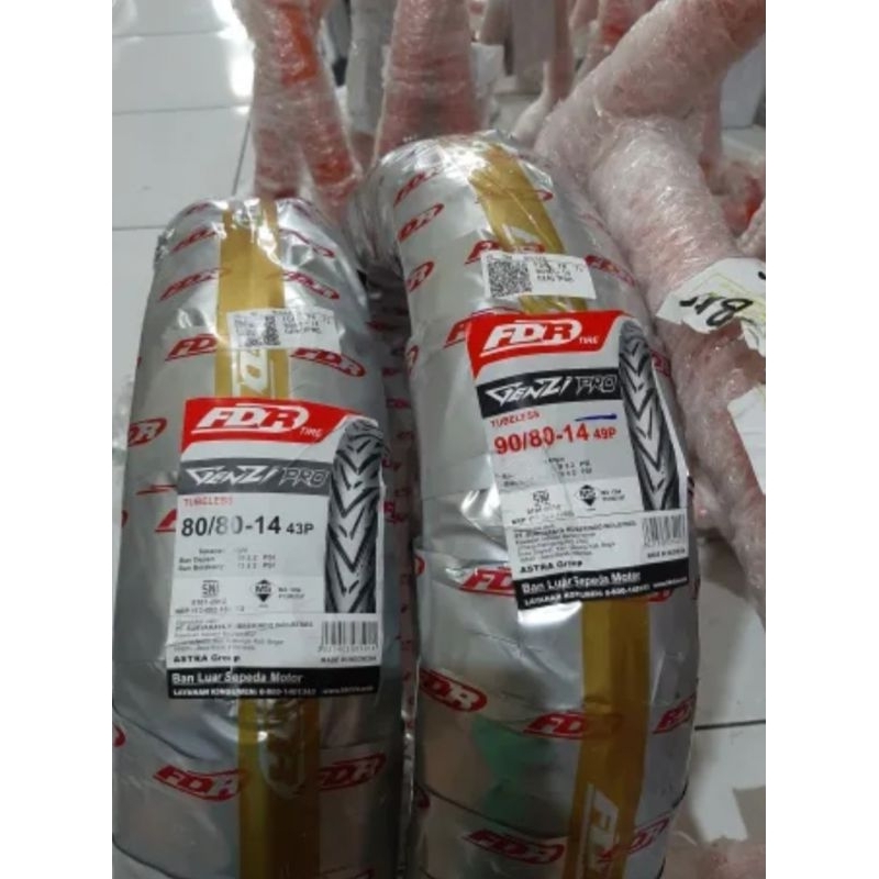 SEPASANG FDR GENZI 90/80-14 DAN 80/80-14 TUBLES