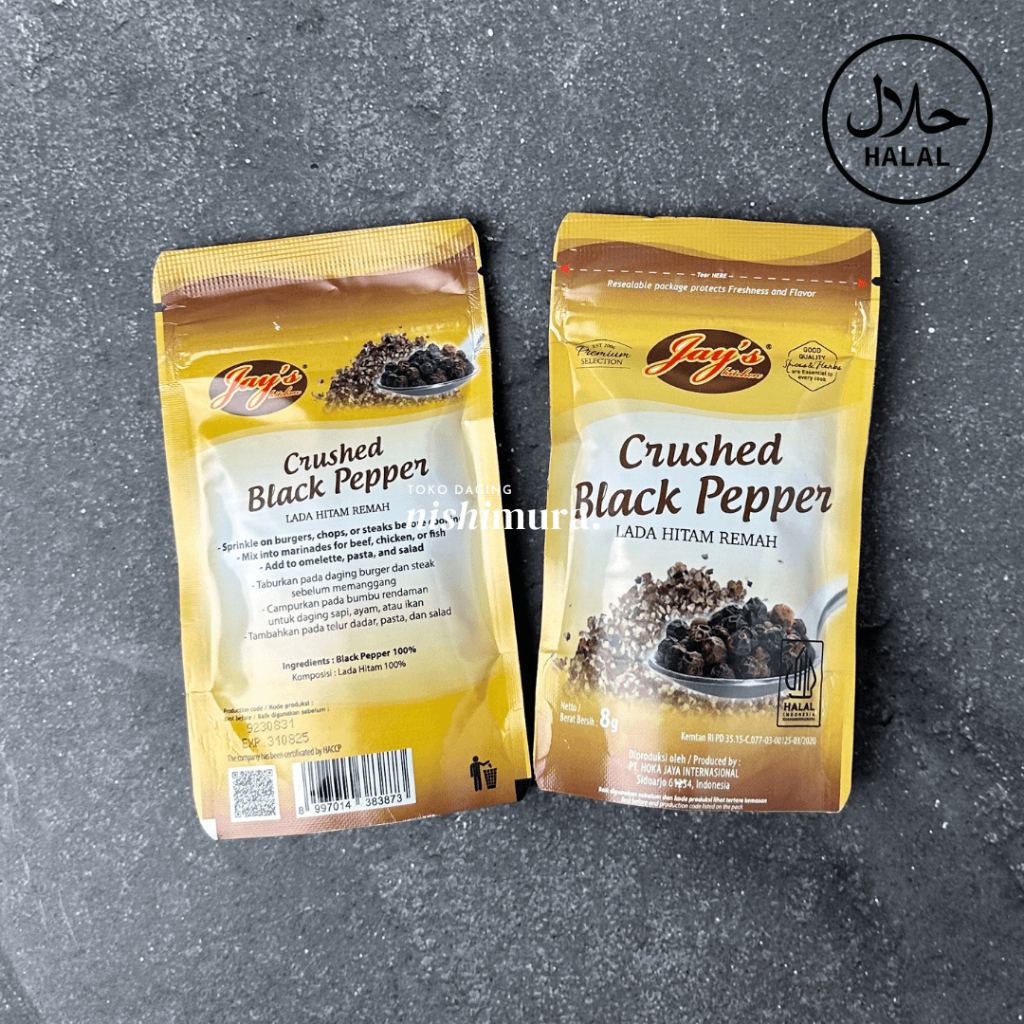

Black Pepper / Lada Hitam - Crushed Tumbuk Kasar - Bumbu Masak Bubuk Herbs - Jays Kitchen - Nishimura Nishimurashop