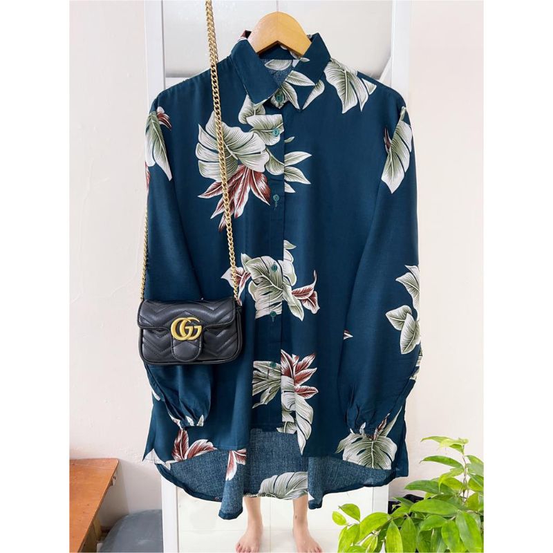 OVERSIZE BLOUSE MOTIF - ATASAN RAYON FULL KANCING JUMBO / KEMEJA  RAYON MOTIF KEKINIAN 2022