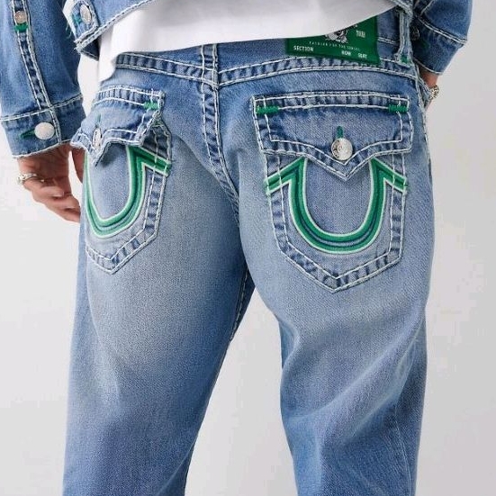 celana panjang pria TRUE RELIGION RICKY DBL RAISD SUPERT FLAP ORIGINAL