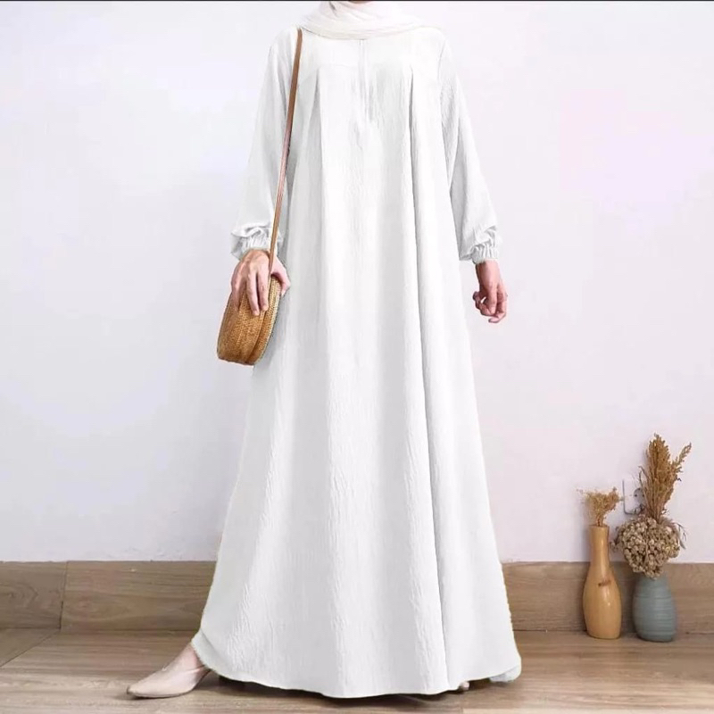 Gamis Wanita Polos Airflow//Gamis Polos Elegan Terbaru//Gamis Crinkle Airflow